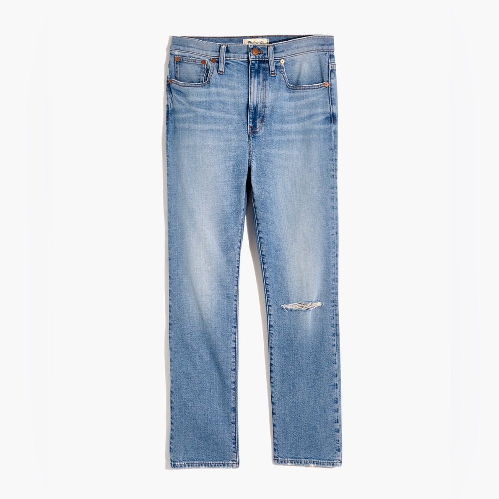 Madewell Highrise Slim Boyfriend Jeans Summit Wash Summer‎ Weight Edition Sz 24